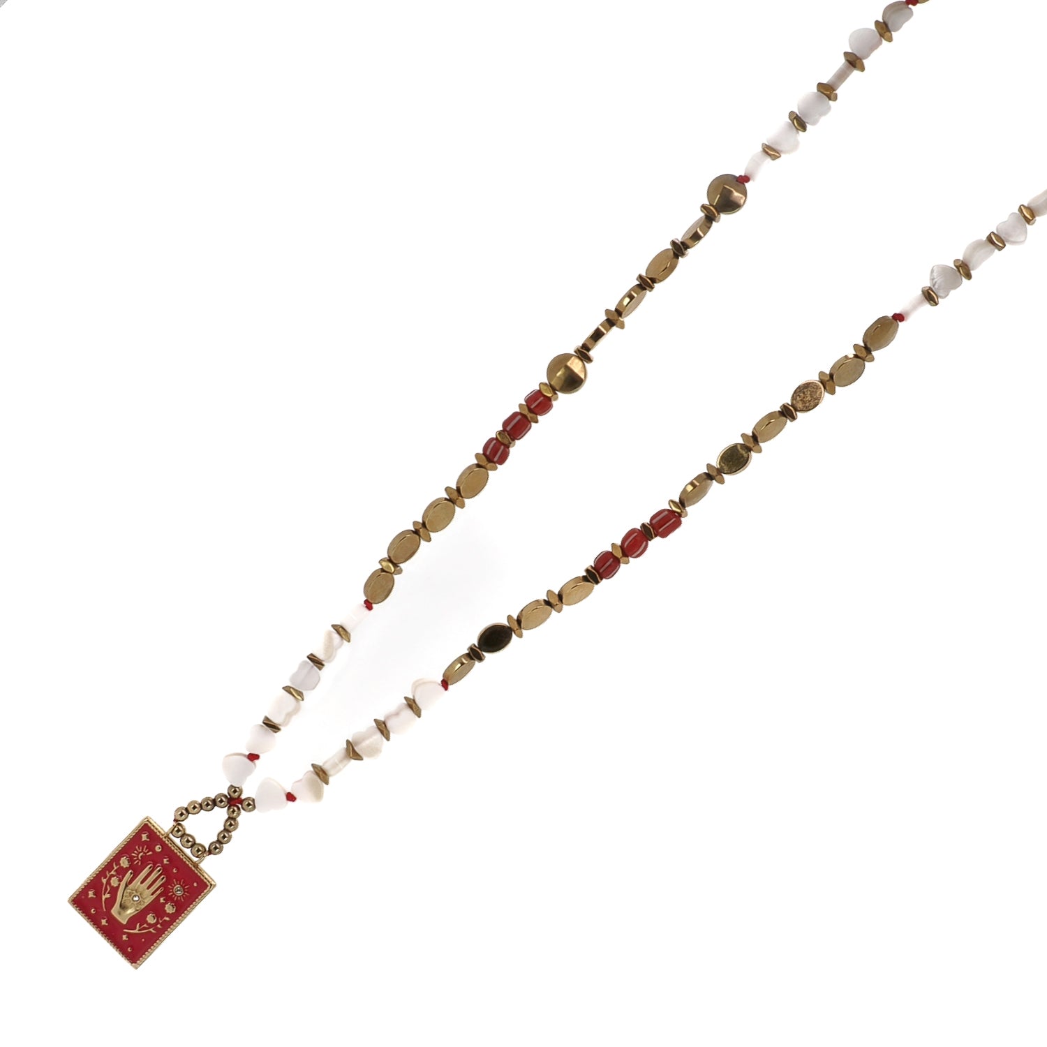Sacred Hand Evil Eye Protection Pearl Necklace