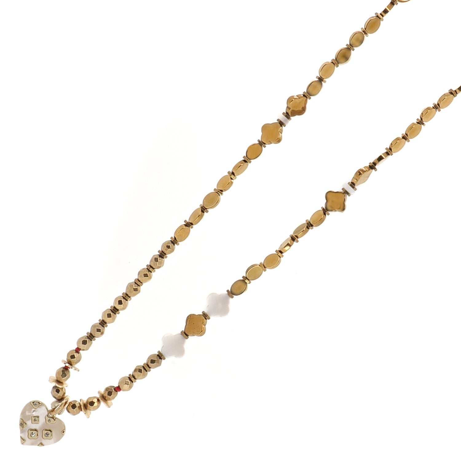 Sacred Heart Mother of Pearl Long Necklace