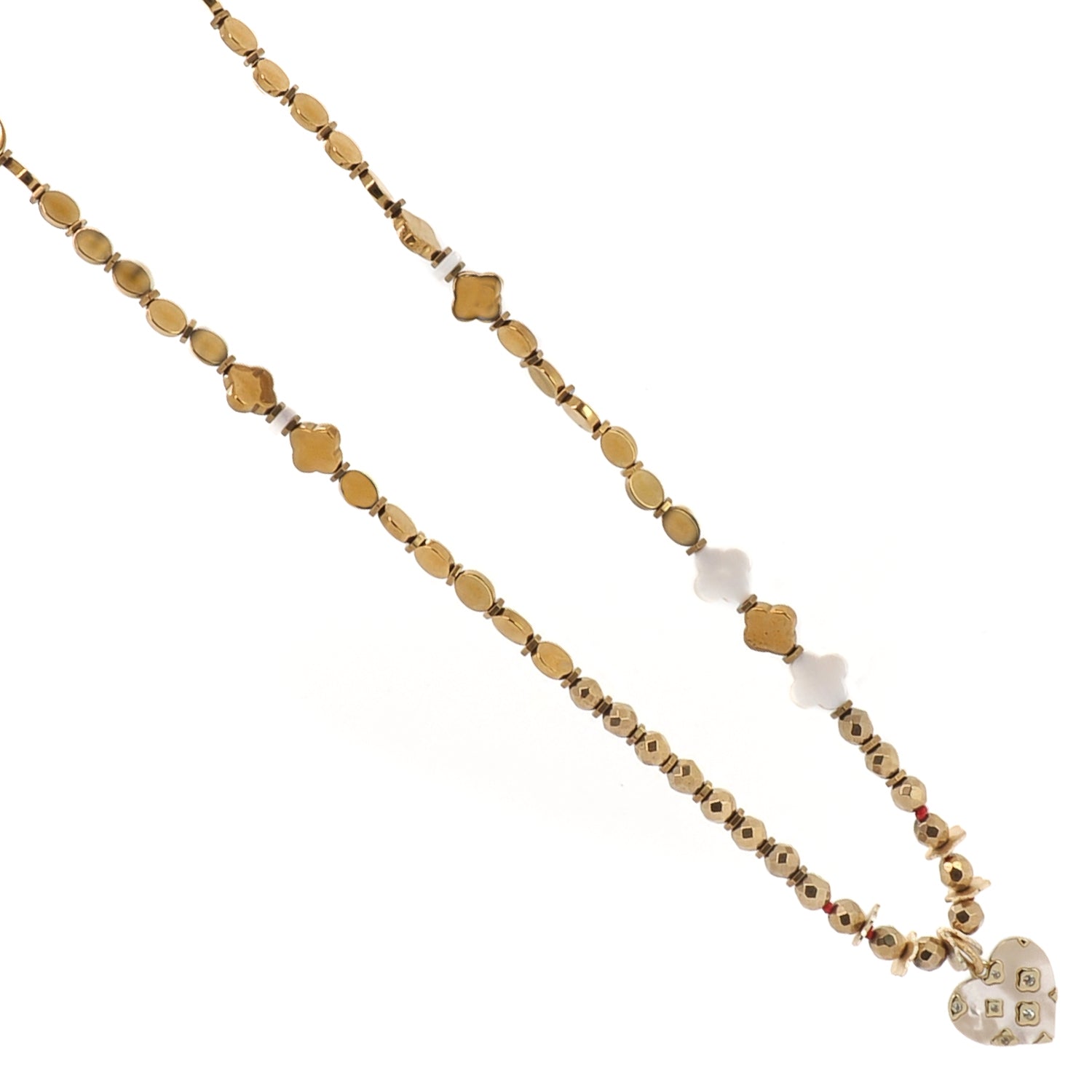 Sacred Heart Mother of Pearl Long Necklace