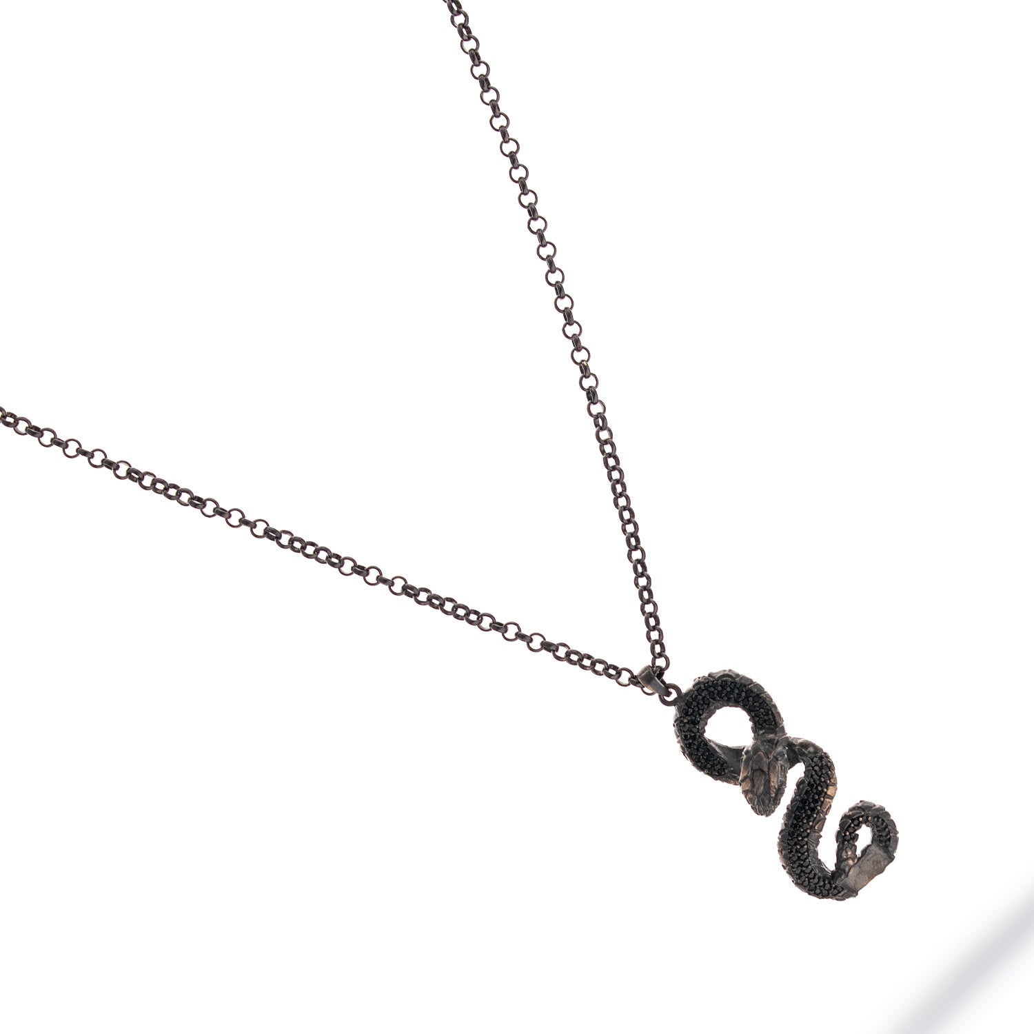 Serpent Guardian Men’s Sterling Silver Necklace