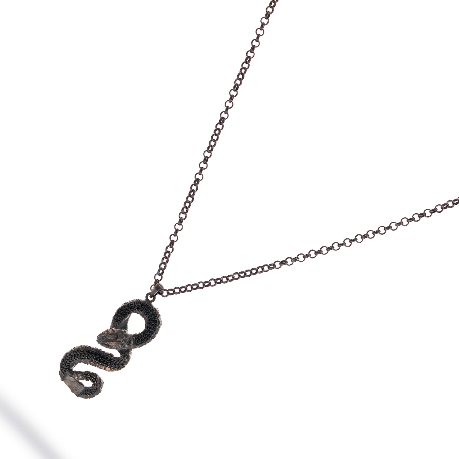 Serpent Guardian Men’s Sterling Silver Necklace