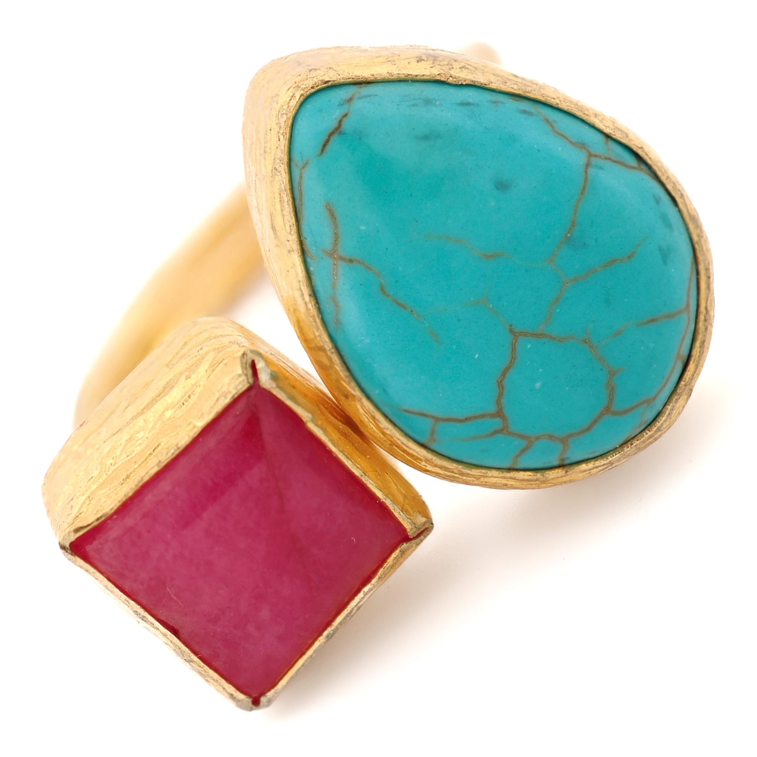 Artisan-crafted ring with striking natural gemstone contrast for modern boho style

