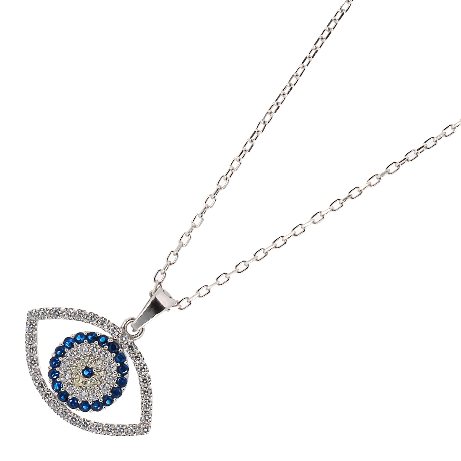 The Sparkly Evil Eye Necklace, a harmonious blend of sophistication and glamour.