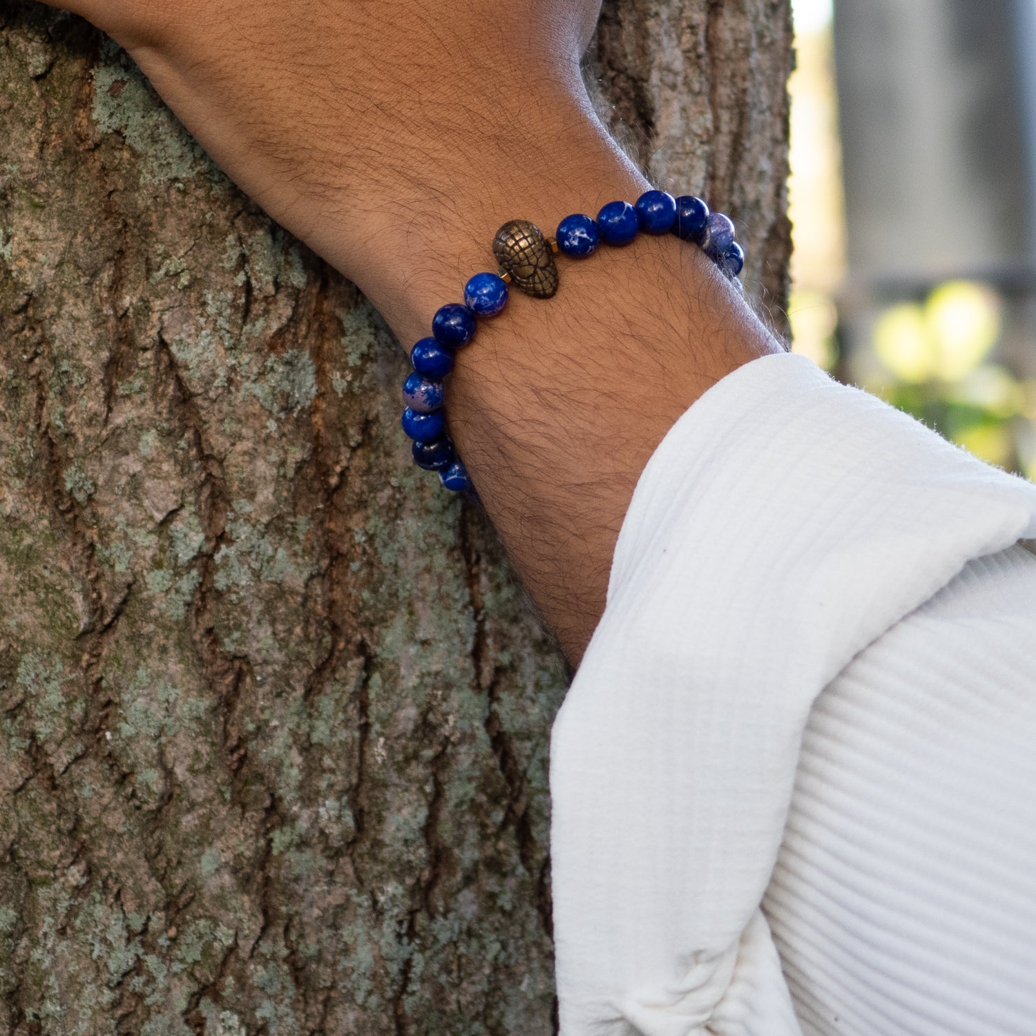 Spider Men Blue Beaded Bracelet