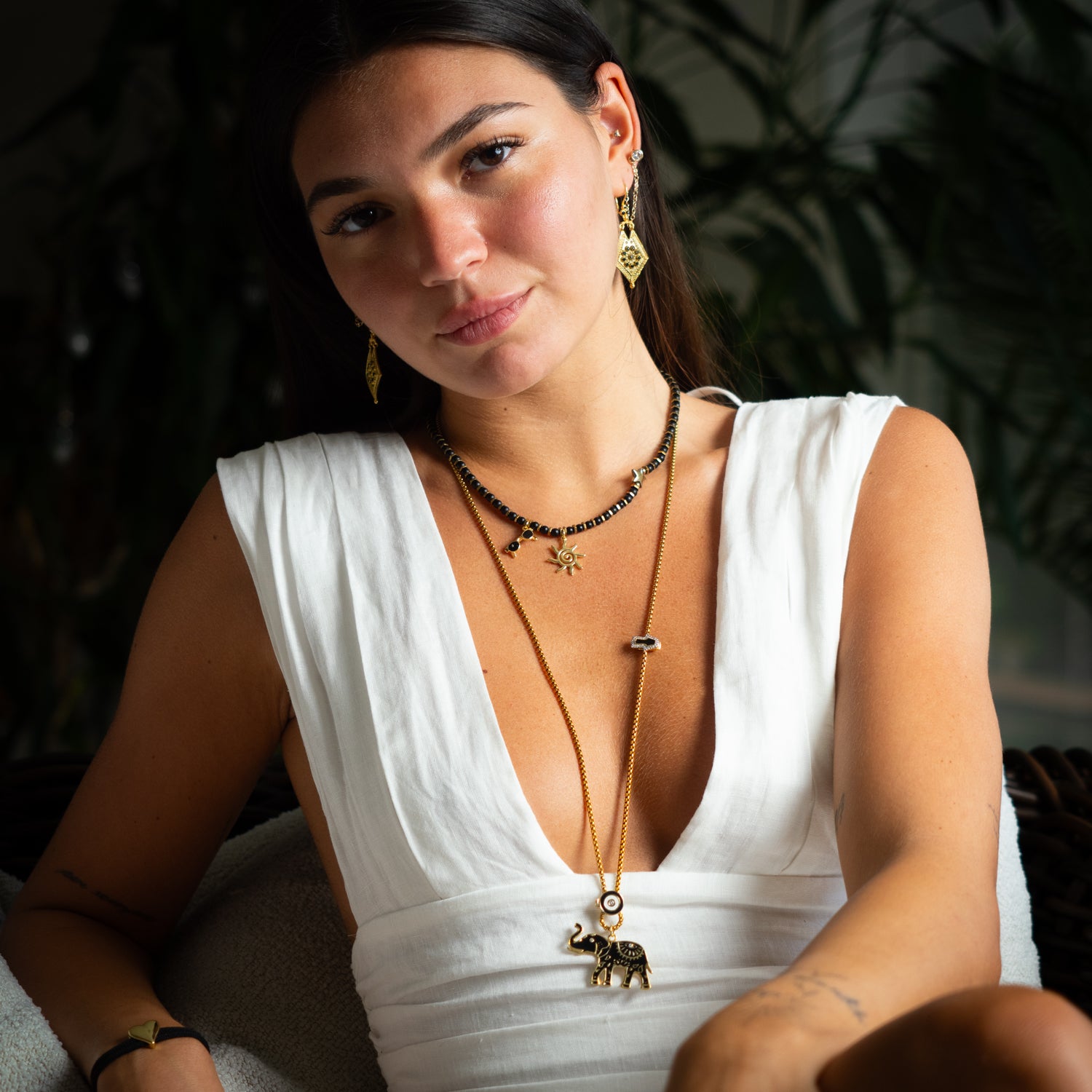 Spiritual Elephant Talisman Long Chain Necklace