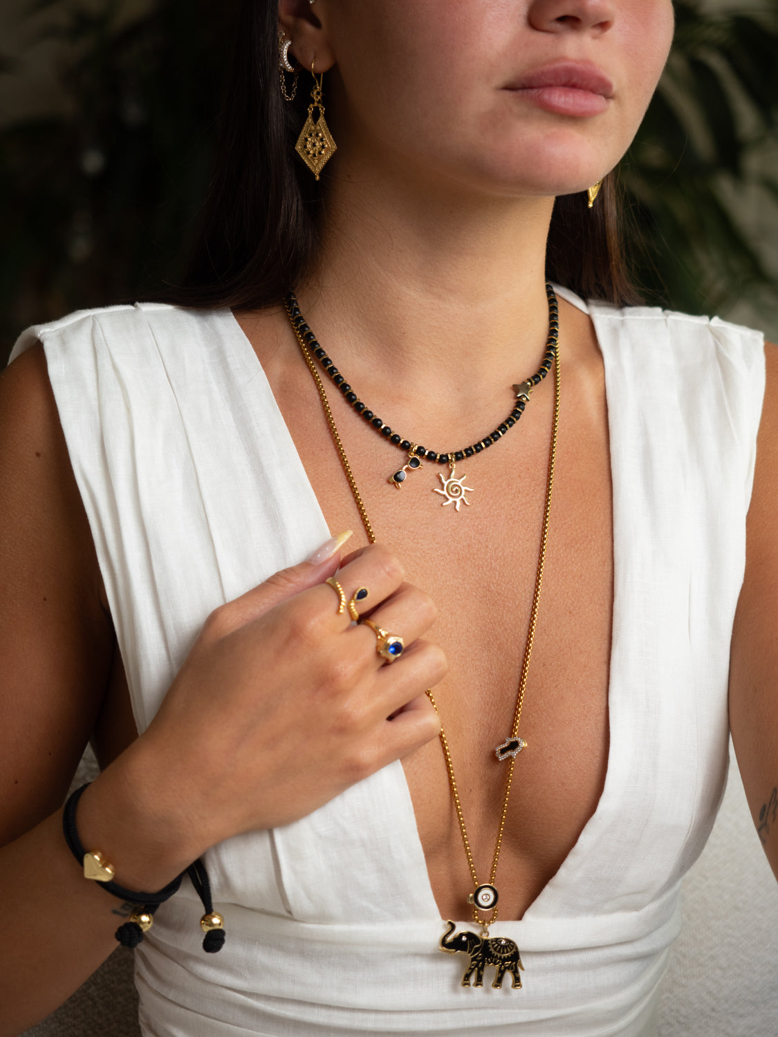 Spiritual Elephant Talisman Long Chain Necklace