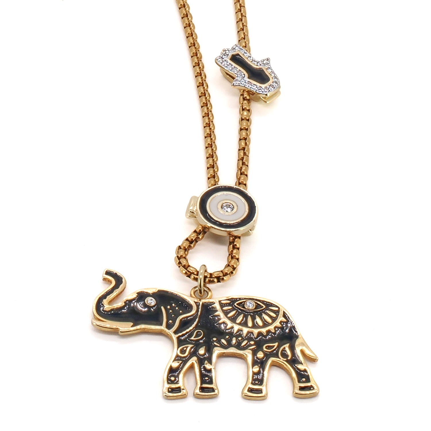 Spiritual Elephant Talisman Long Chain Necklace