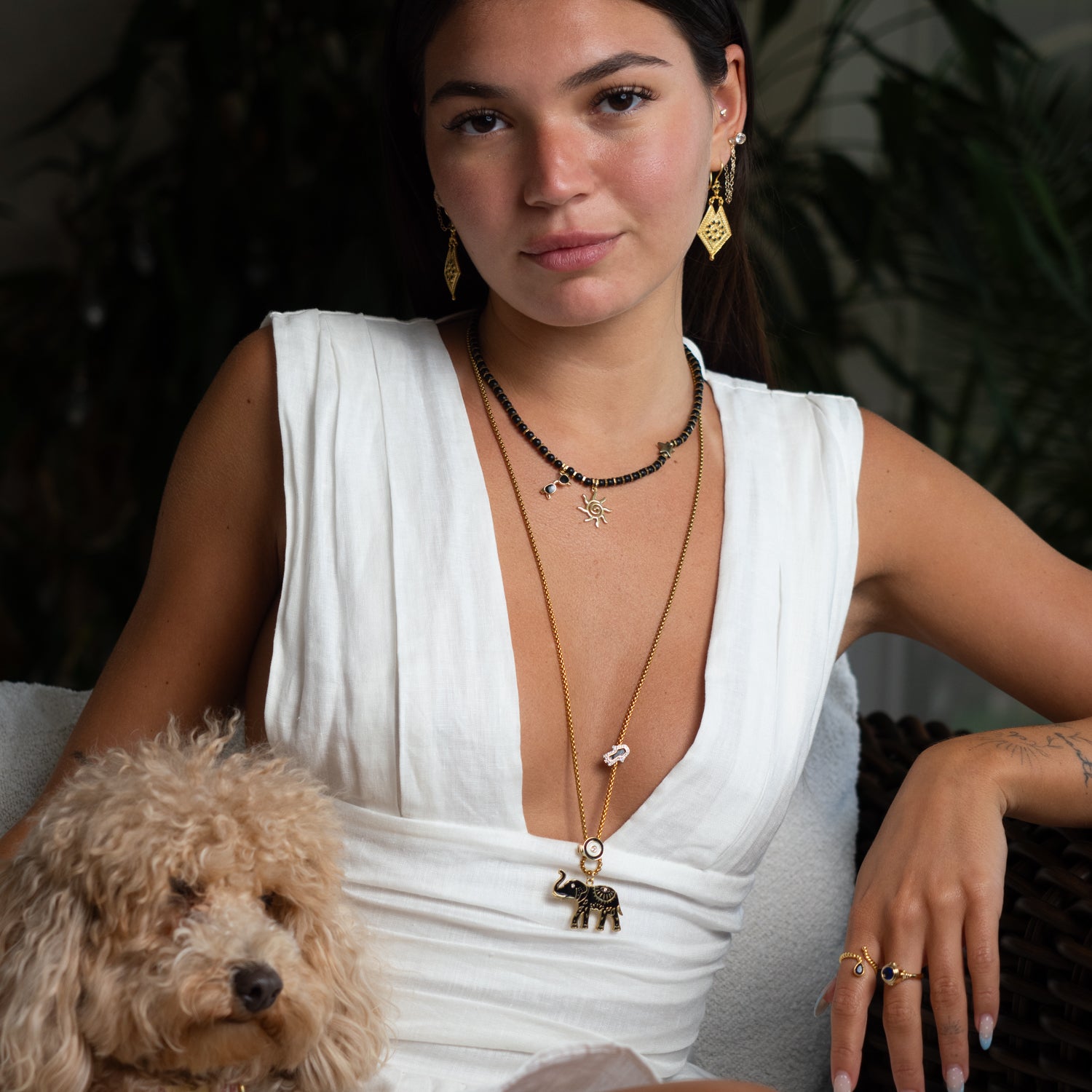 Spiritual Elephant Talisman Long Chain Necklace