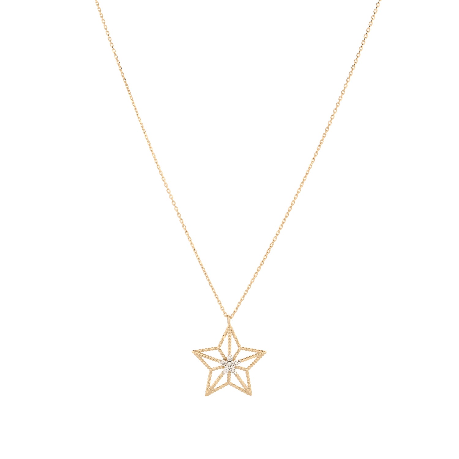 Spiritual Guiding Star Diamond Gold Necklace