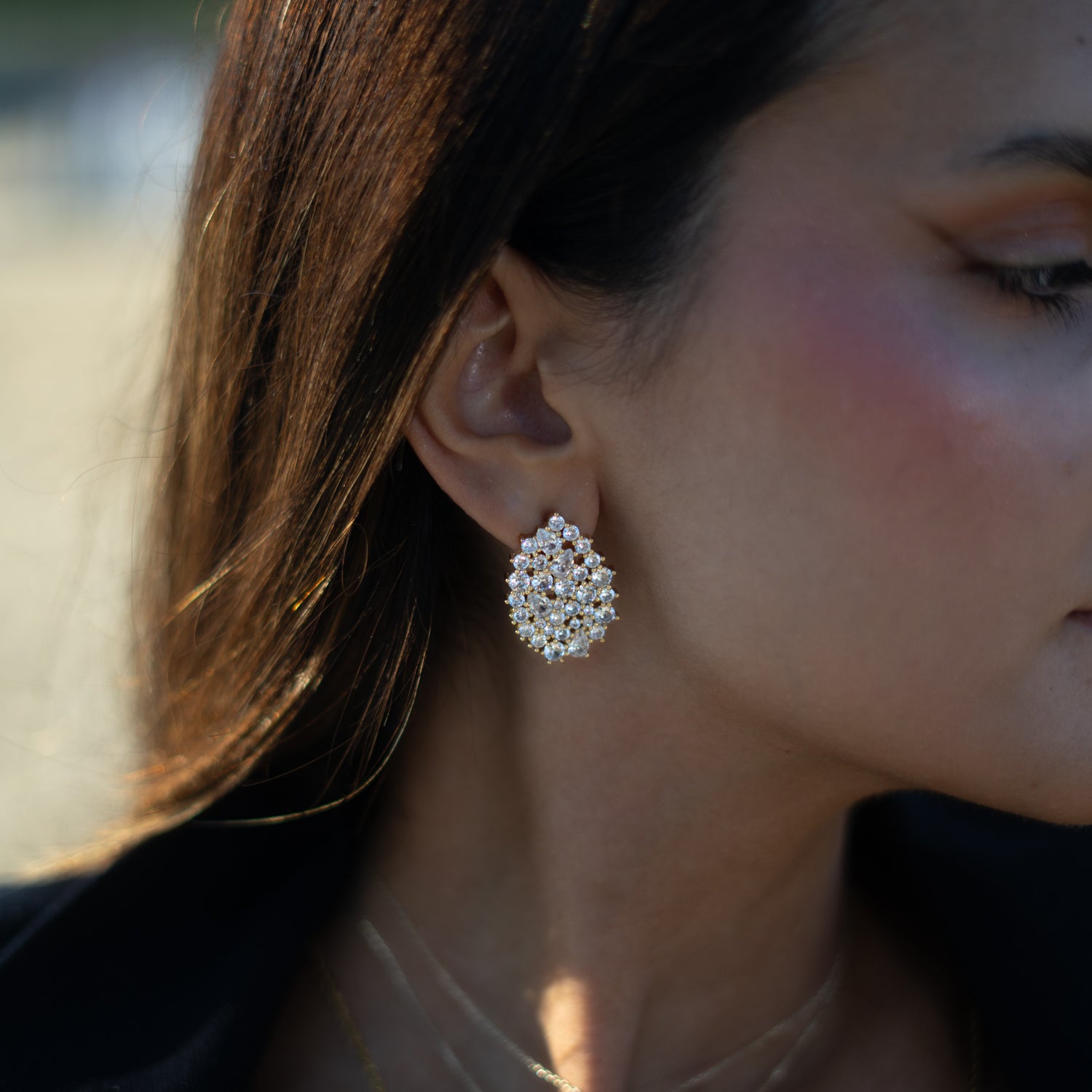 Starlight Bloom Gold Stud Earrings