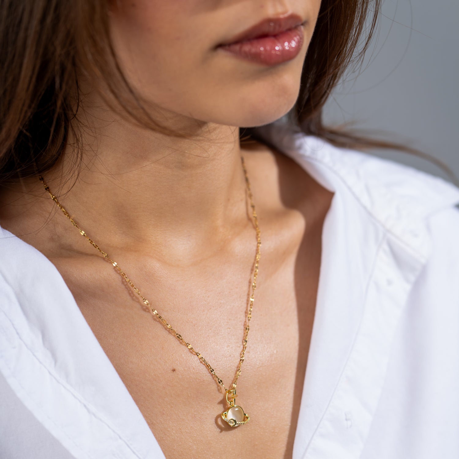 Starlight Planet Gold Pendant Necklace