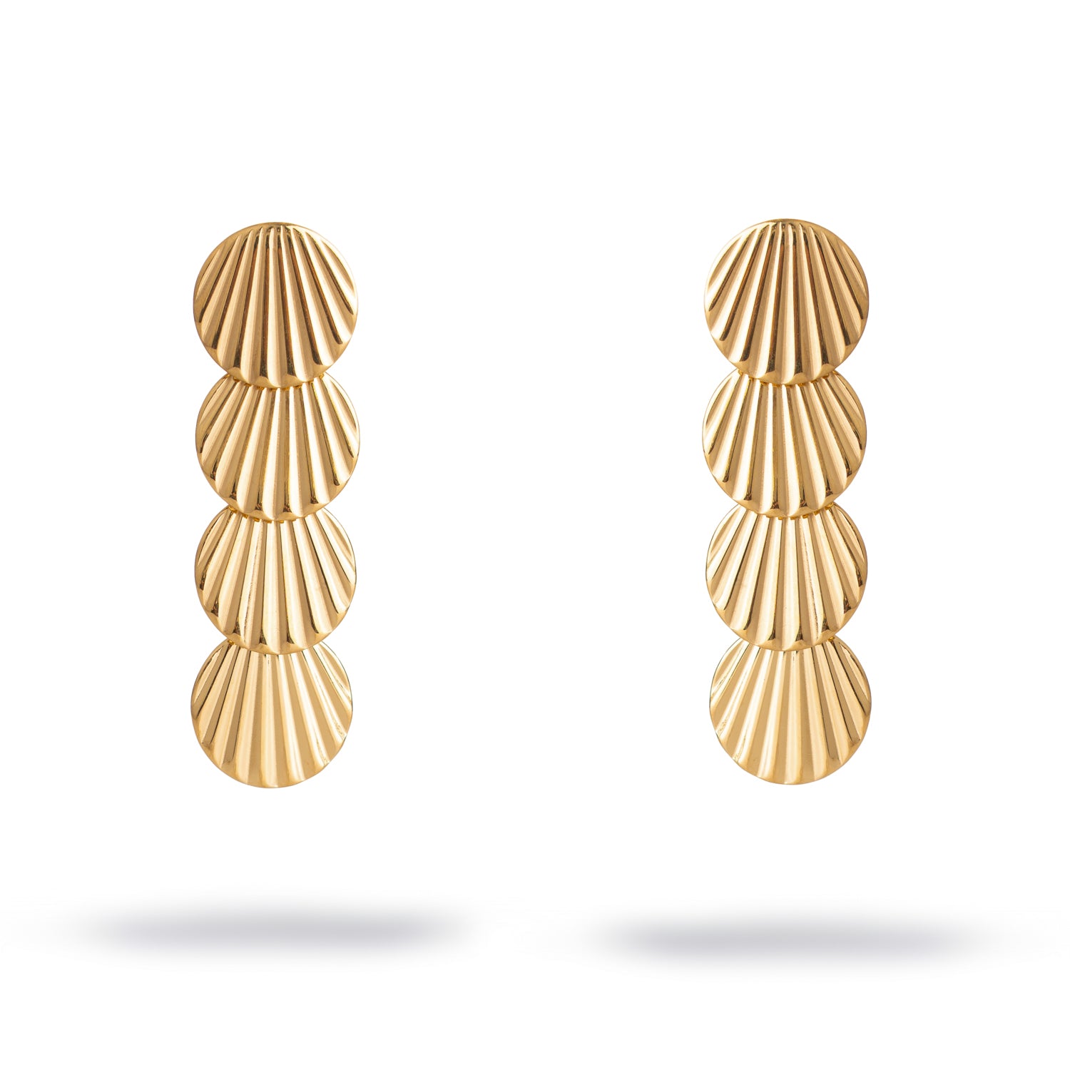 Bohemian-inspired seashell earrings with cascading ocean energy
