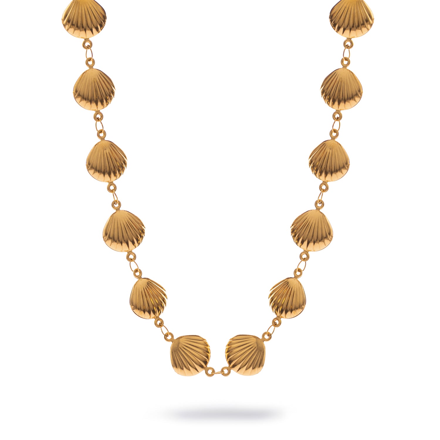 Sun-kissed gold seashell necklace for summer beach style