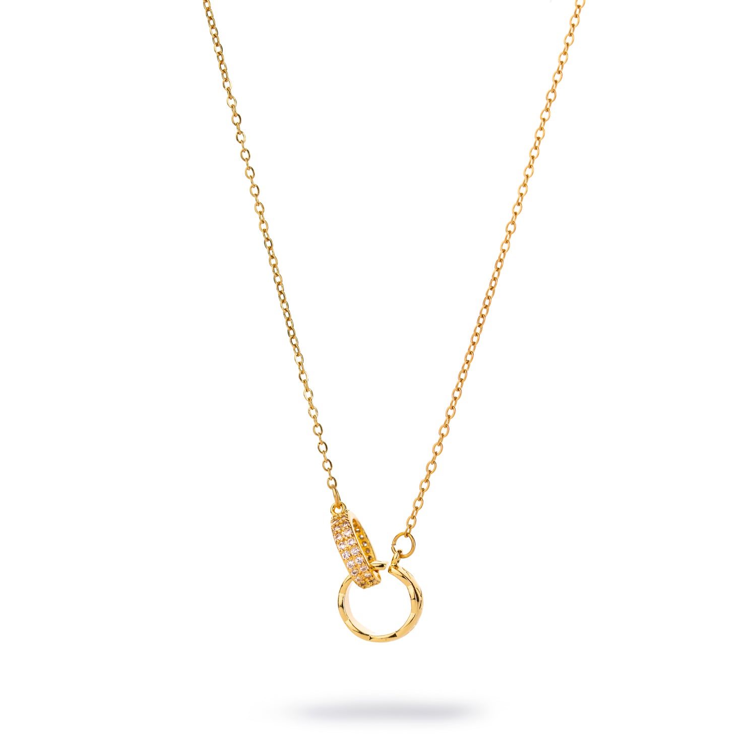 Together Always Dual Ring Gold Necklace
