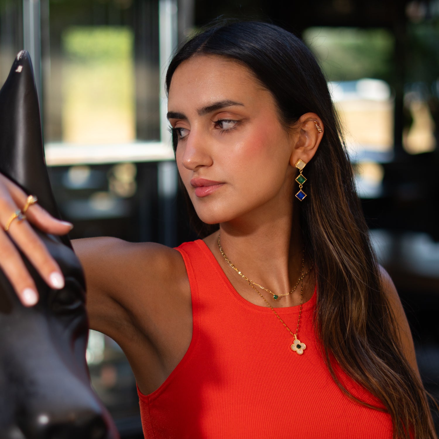 Trinity Glow Triple Drop Earrings