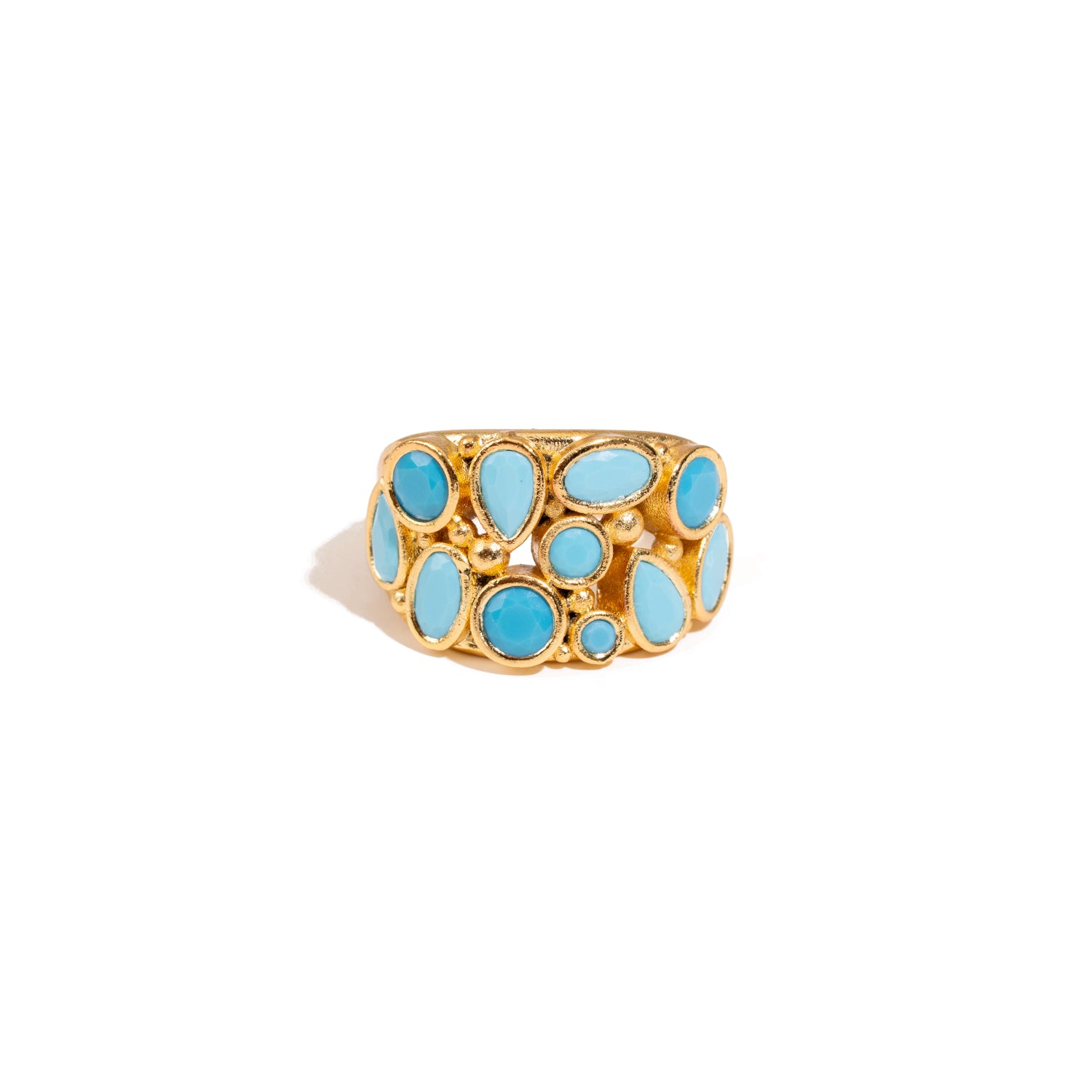 Turquoise Dream Gold Adjustable Ring