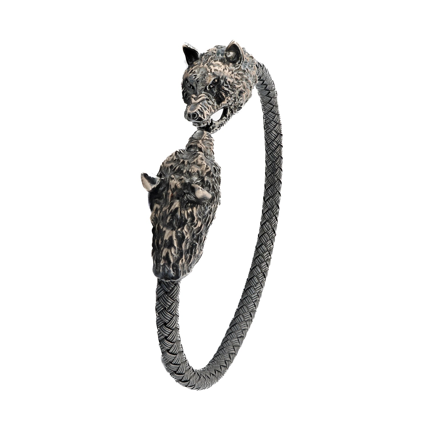 Leopard-shaped dog toy with a rope on a white background