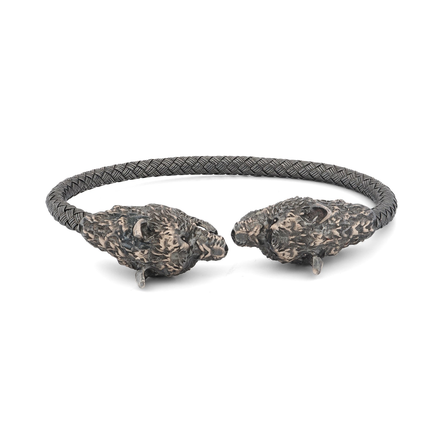 Bracelet with animal head ends on a white background