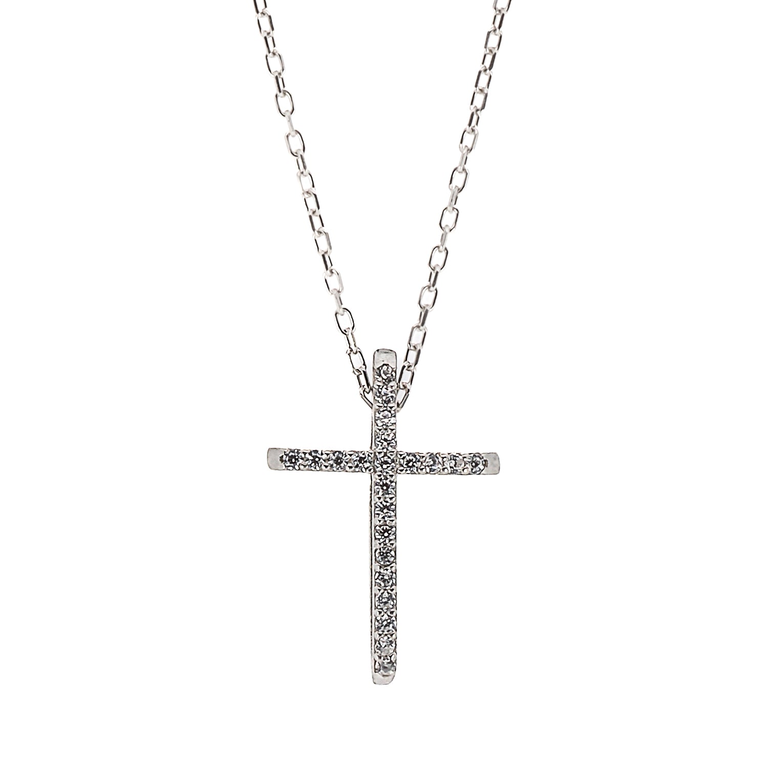At the heart of this necklace is a remarkable cross pendant, expertly designed to showcase its uniqueness. 