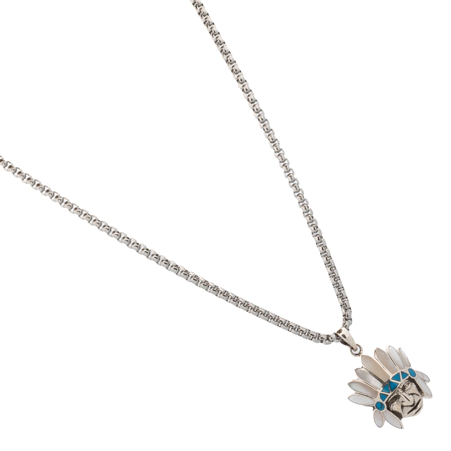 White Flame Tribal Chief Pendant Necklace