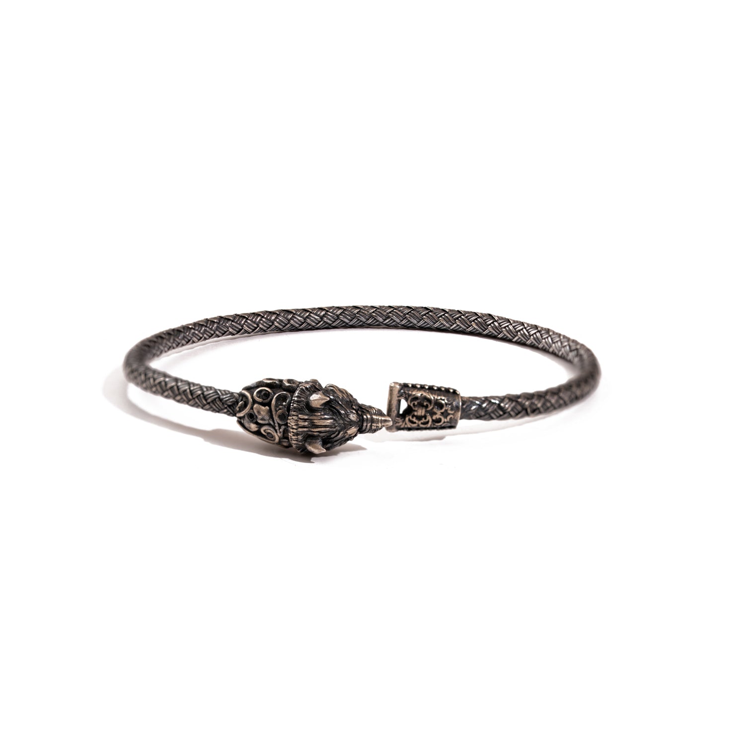Wolf Fang Men’s Sterling Silver Black Diamond Bracelet