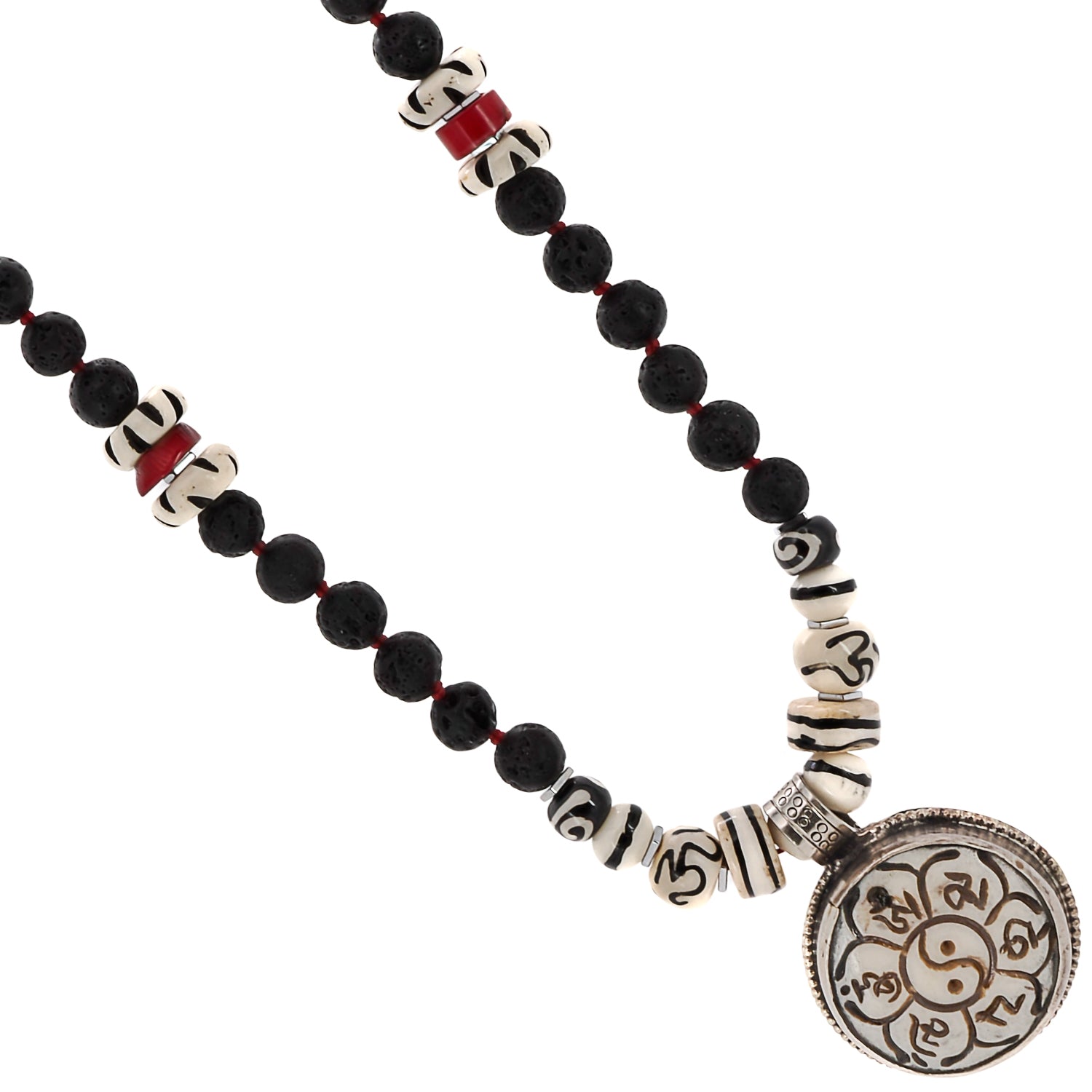 Yin Yang Balance Necklace, a meaningful piece of jewelry crafted with Nepal beads and a symbolic Yin Yang pendant.