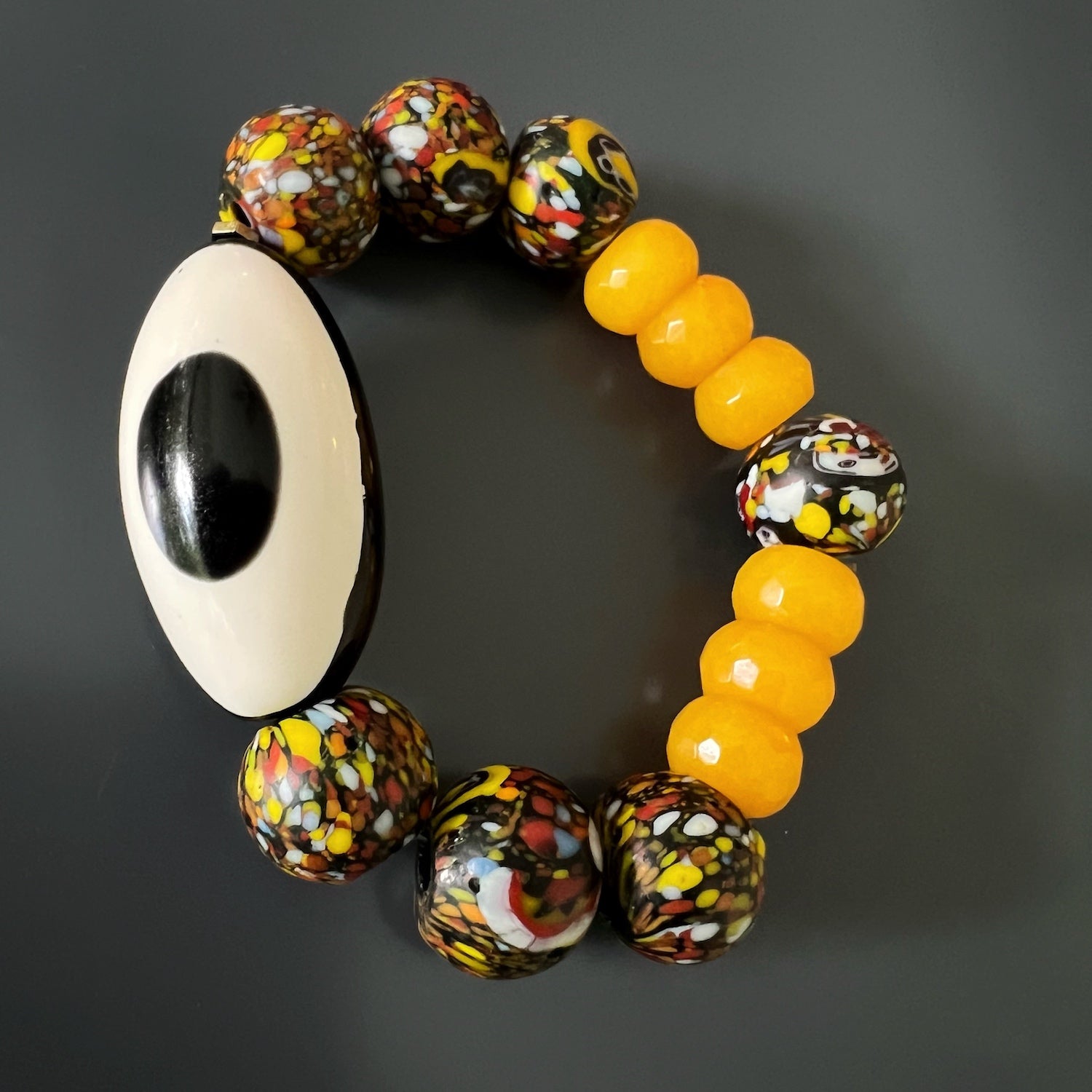 Elegant African Chunky Eye Bracelet with Nepal Eye for Spirituality