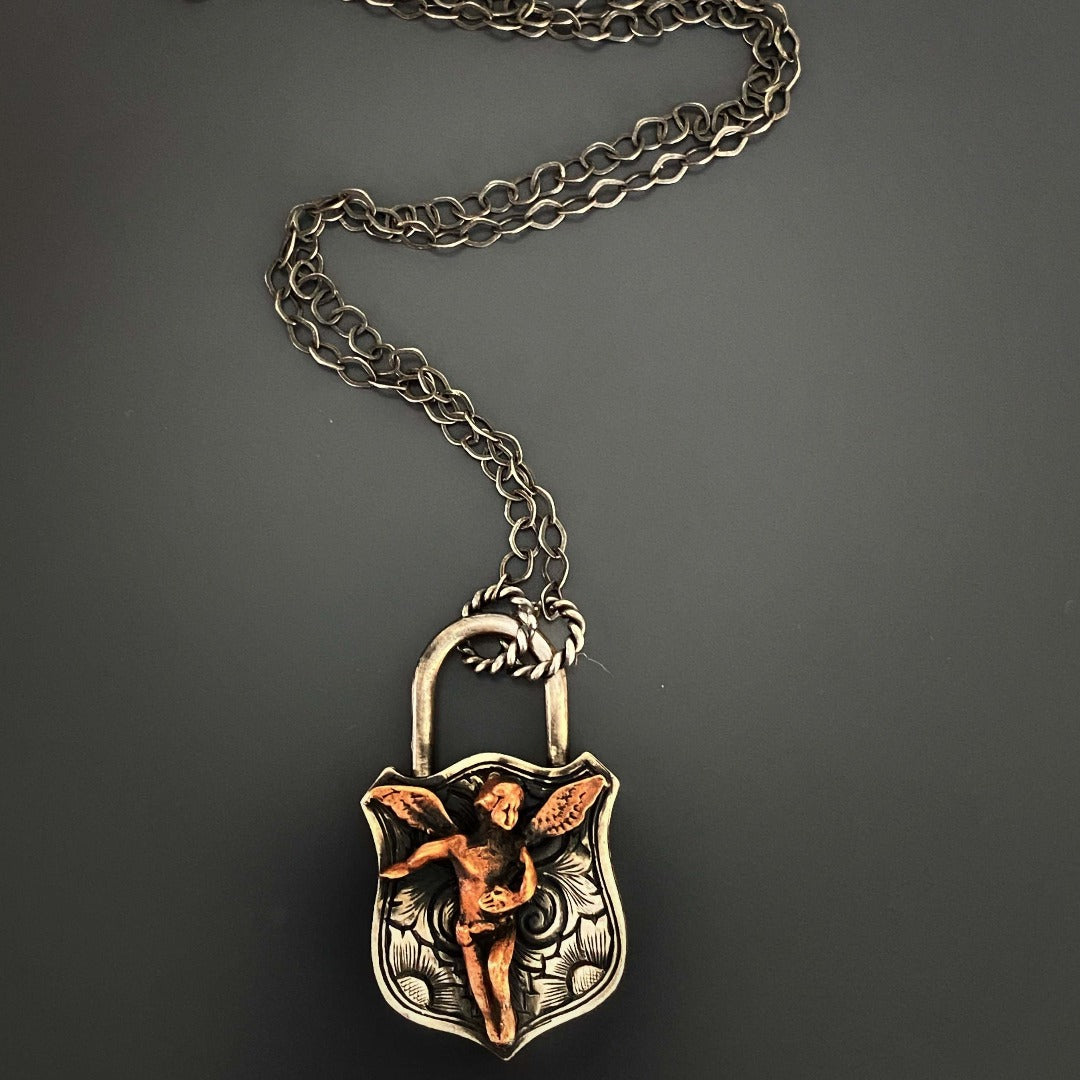 Elegance Meets Spirituality: The Angel Lock Necklace