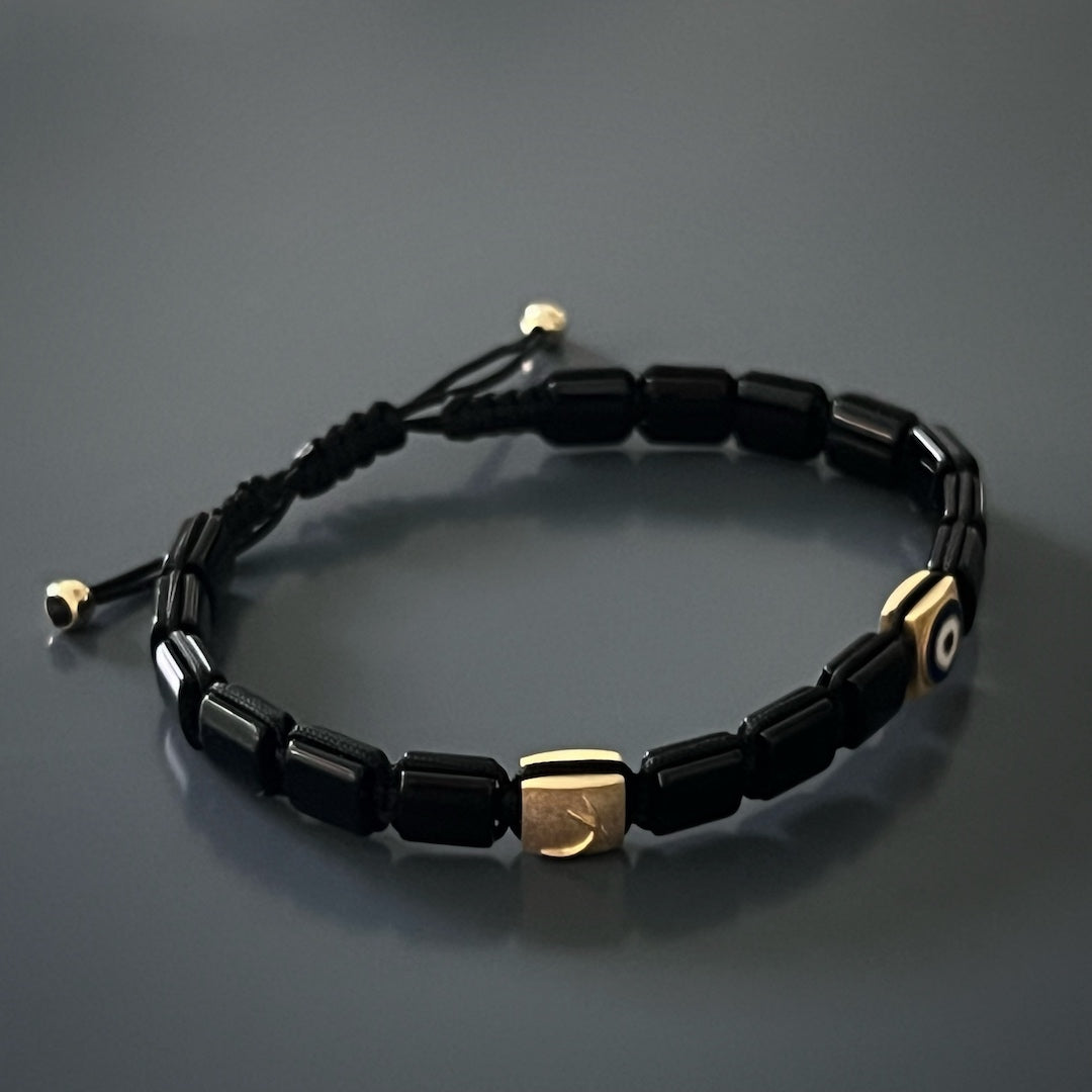 Symbol of Protection - Woven Black Energy Evil Eye Bracelet, warding off negativity.