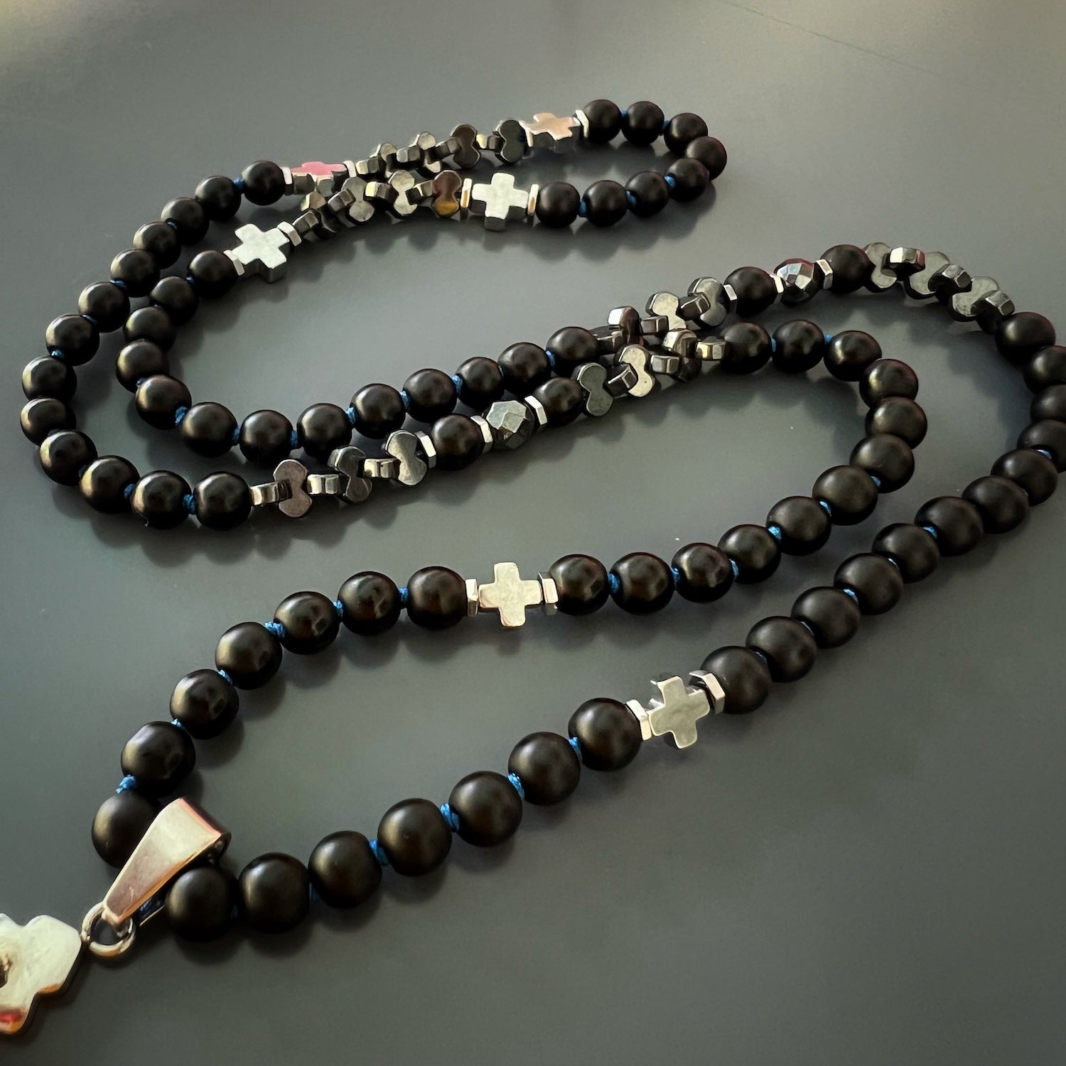Necklace with Healing Hematite Stone Beads