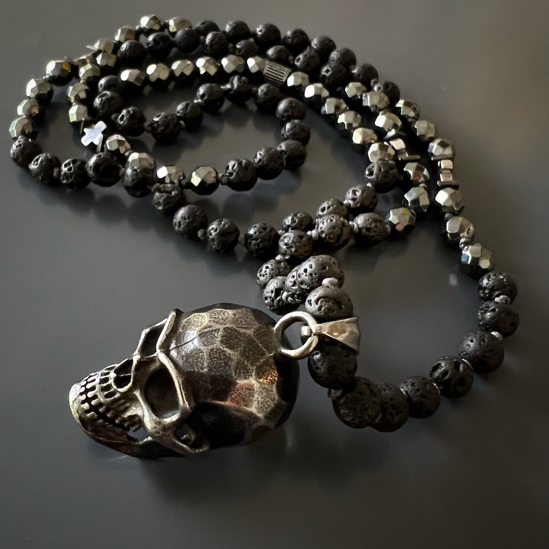 Gothic Style Black Power Skull Necklace