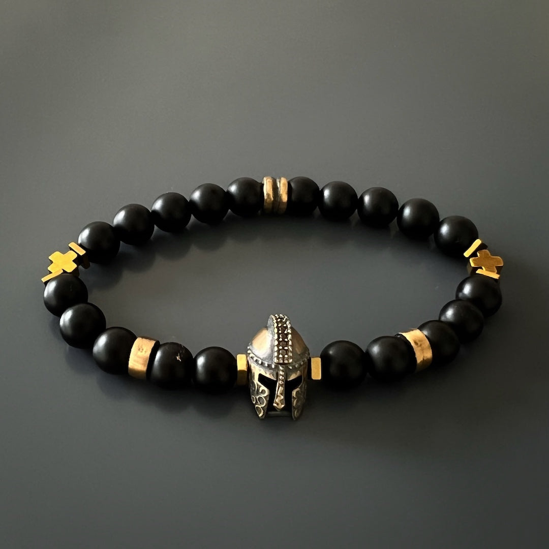 The combination of natural stones, handmade charm, and mixed metals give this bracelet a unique and rugged vibe that is sure to impress.