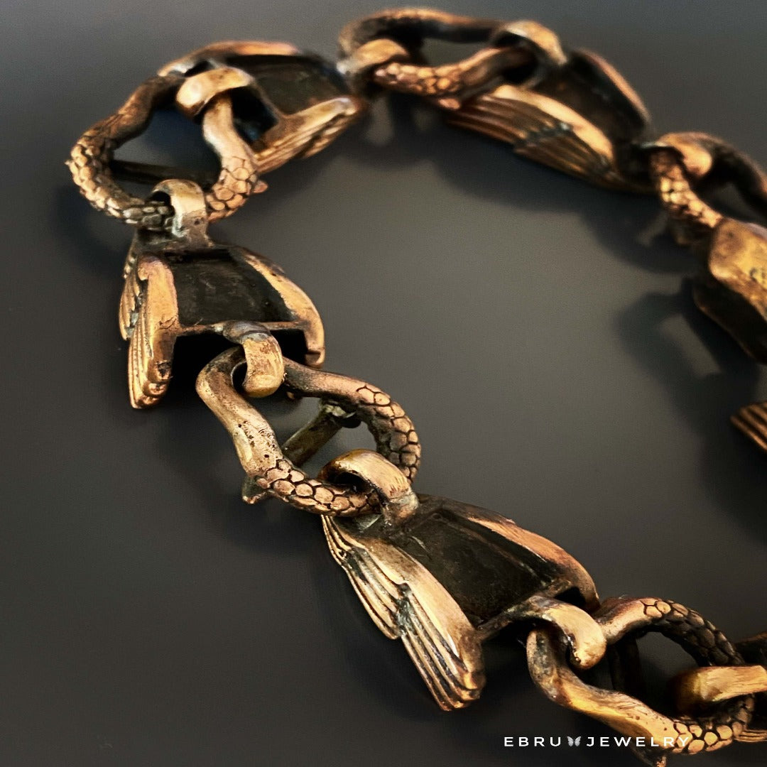 Bronze finish gives the bracelet a timeless and versatile appeal