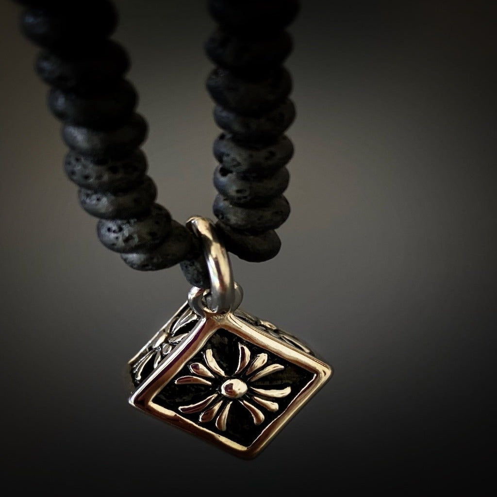 Handcrafted Meaningful Design - Steel Dice Pendant Necklace.