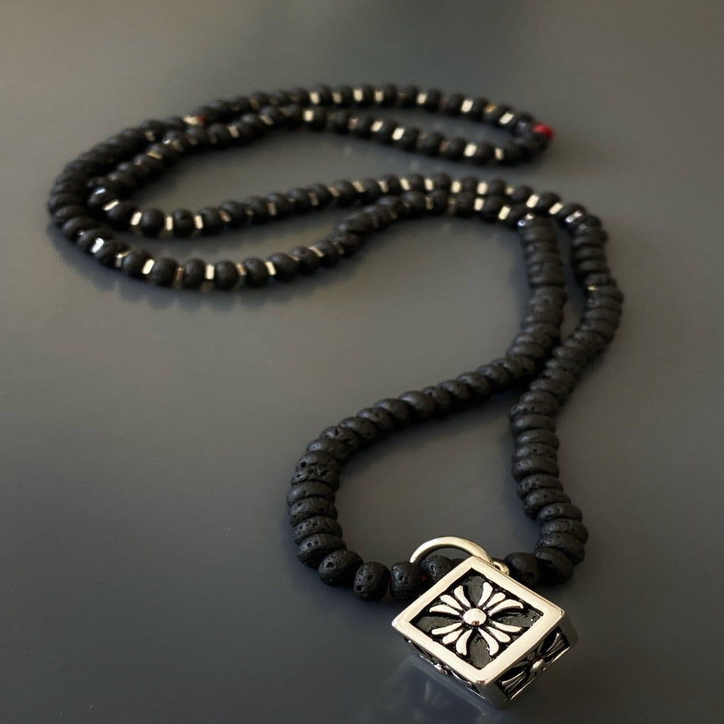 Lava Rock Stone Beads - Powerful Men's Spirit Necklace.
