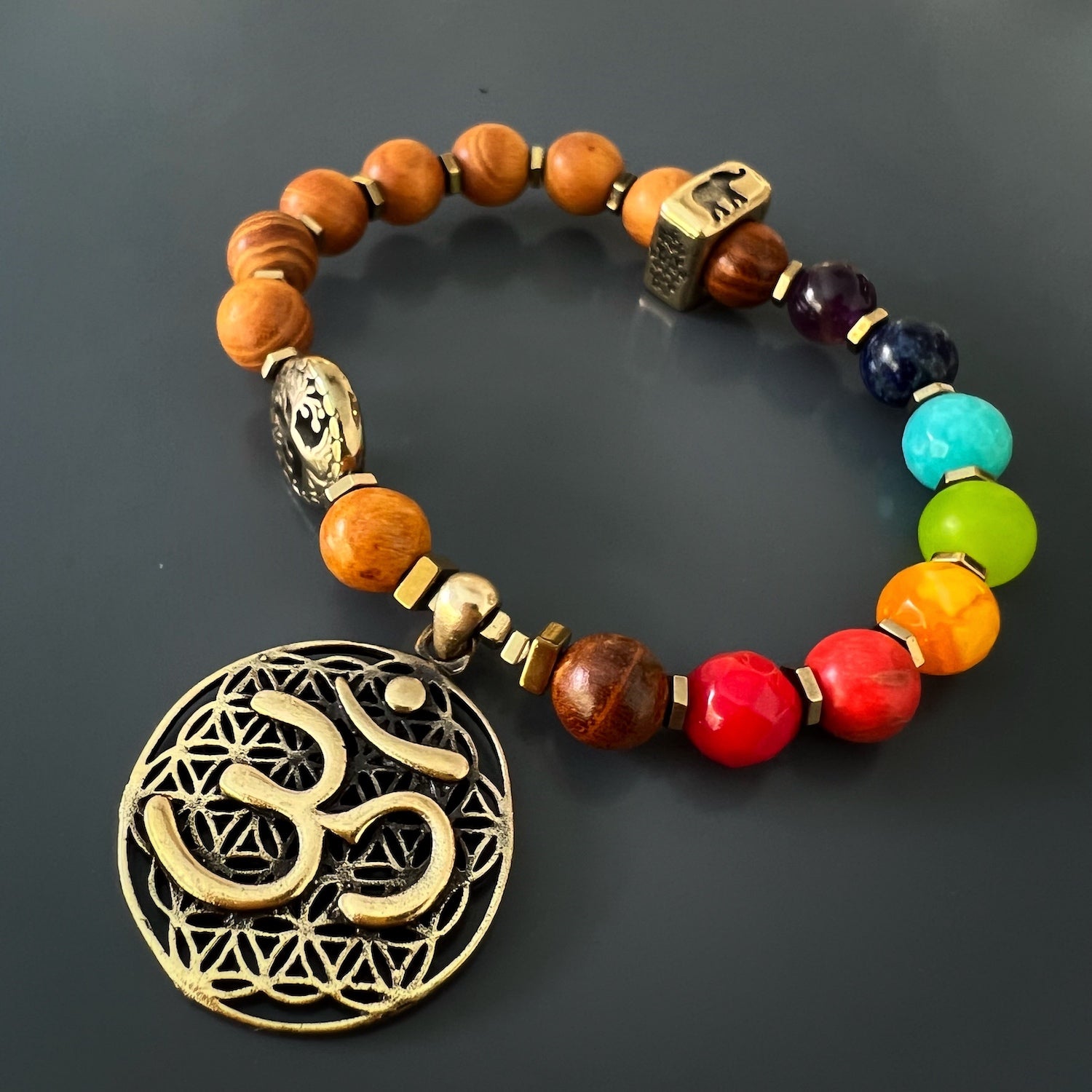 Embrace healing energies with the Chakra Mini Mala Talisman Bracelet.