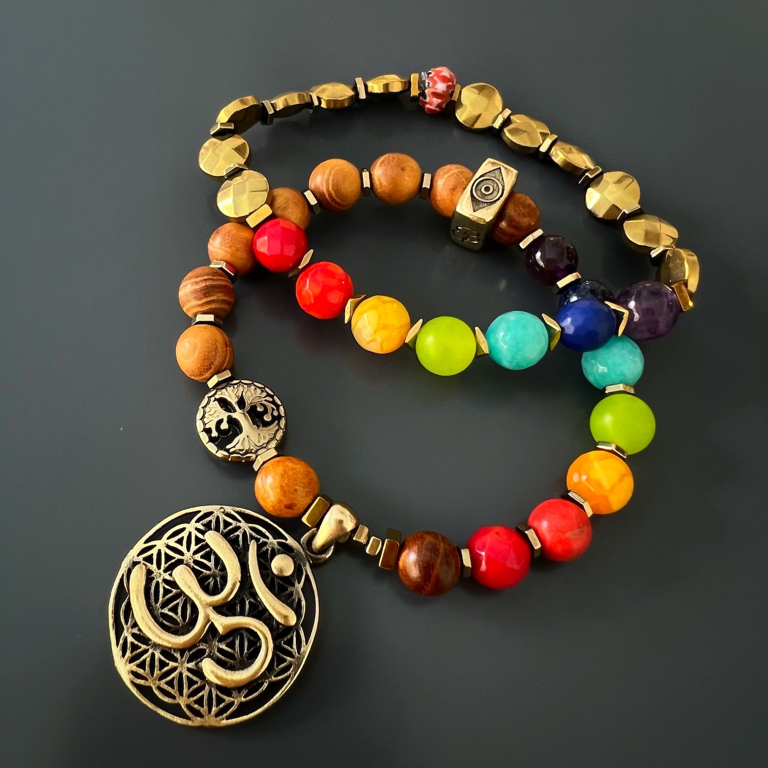 Experience the power of balance with the Chakra Mini Mala Talisman Bracelet.
