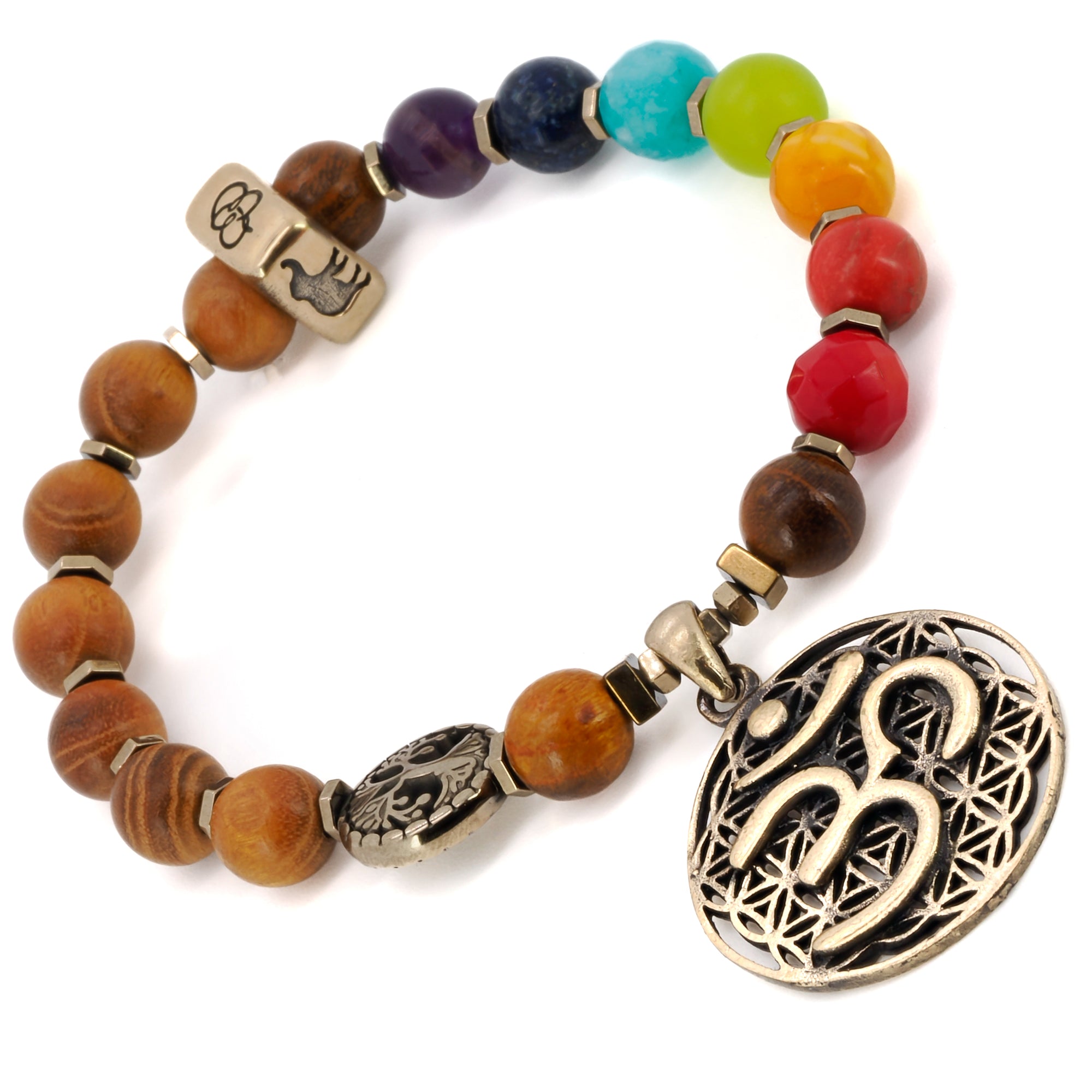 Chakra Mini Mala Talisman Bracelet for balance and protection.