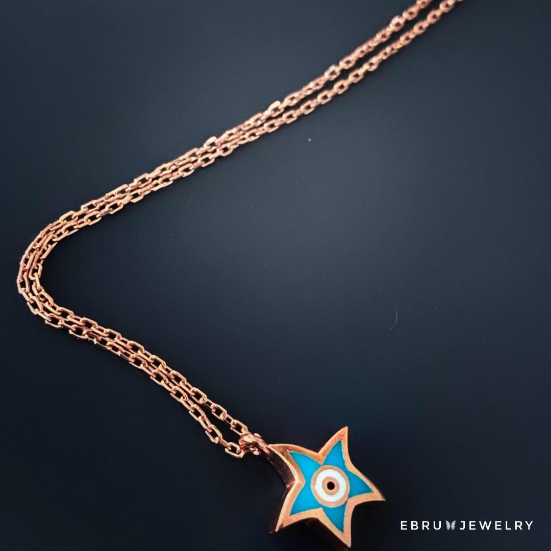 Elegant Evil Eye Gold Star Necklace, crafted with attention to detail and designed for everyday wear.