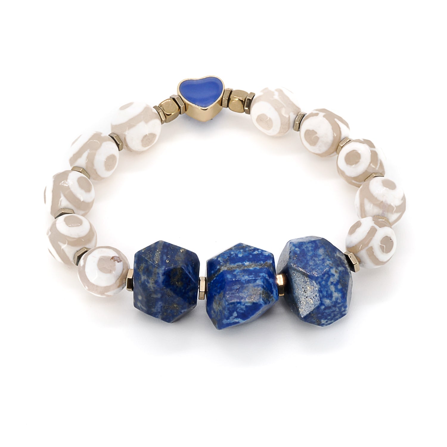 Eye of Love Lapis Lazuli Bracelet - Handmade jewelry with stunning Lapis Lazuli stone beads, promoting inner peace and self-awareness.