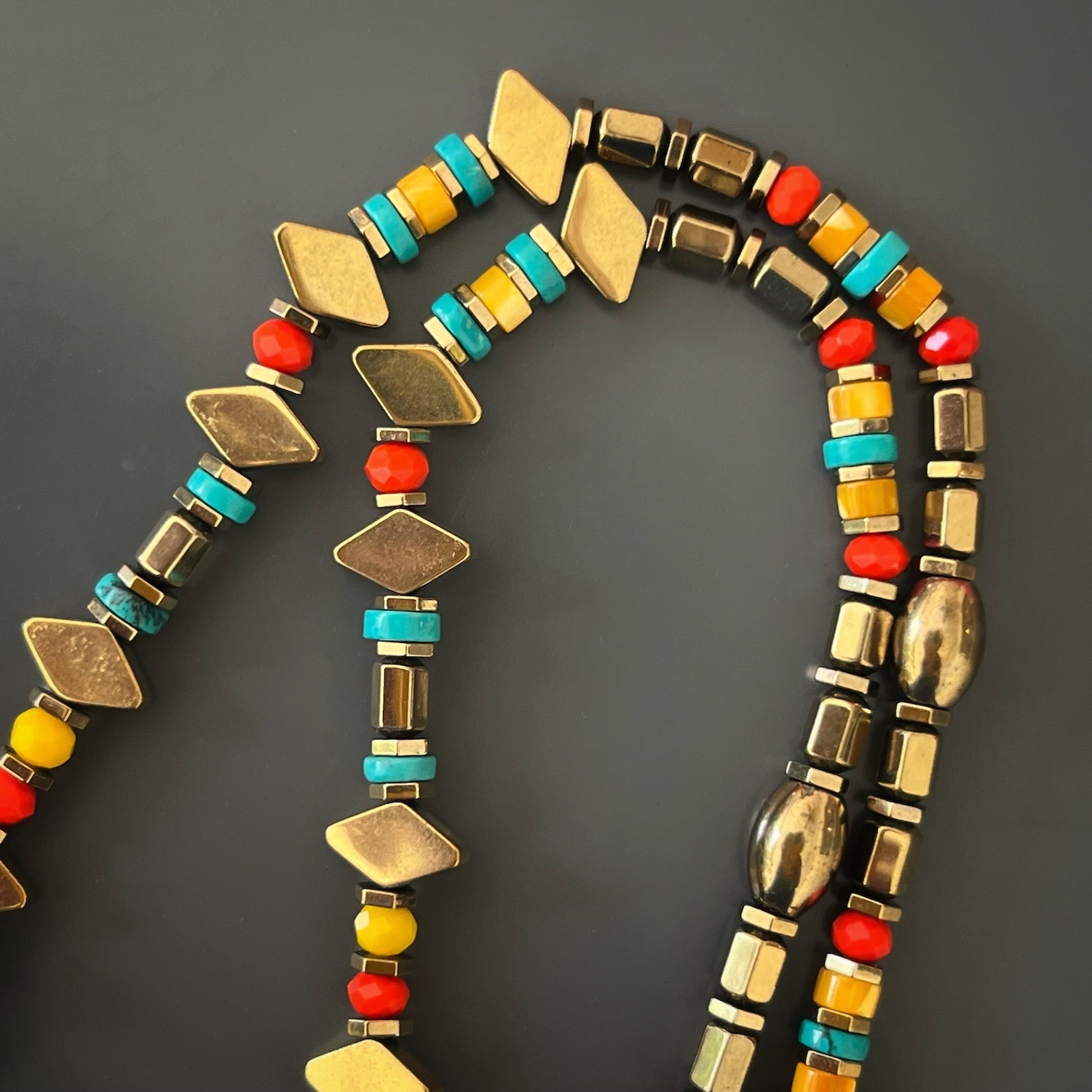 A close-up of the Joyful Heartbeat Necklace, showcasing its playful design and joyful vibe.