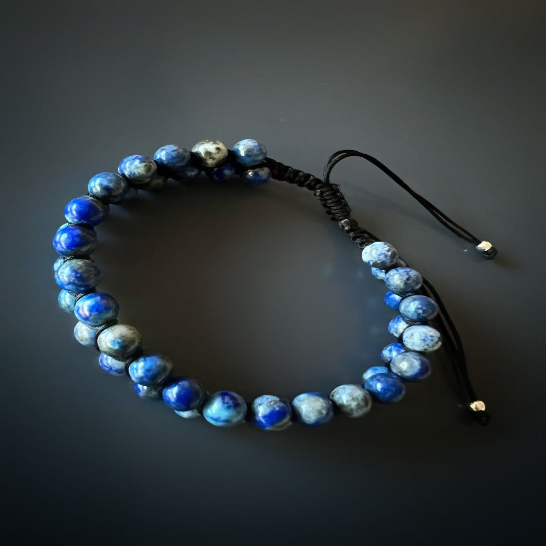 Handcrafted Lapis Lazuli Energy Bracelet, a symbol of wisdom and personal empowerment.