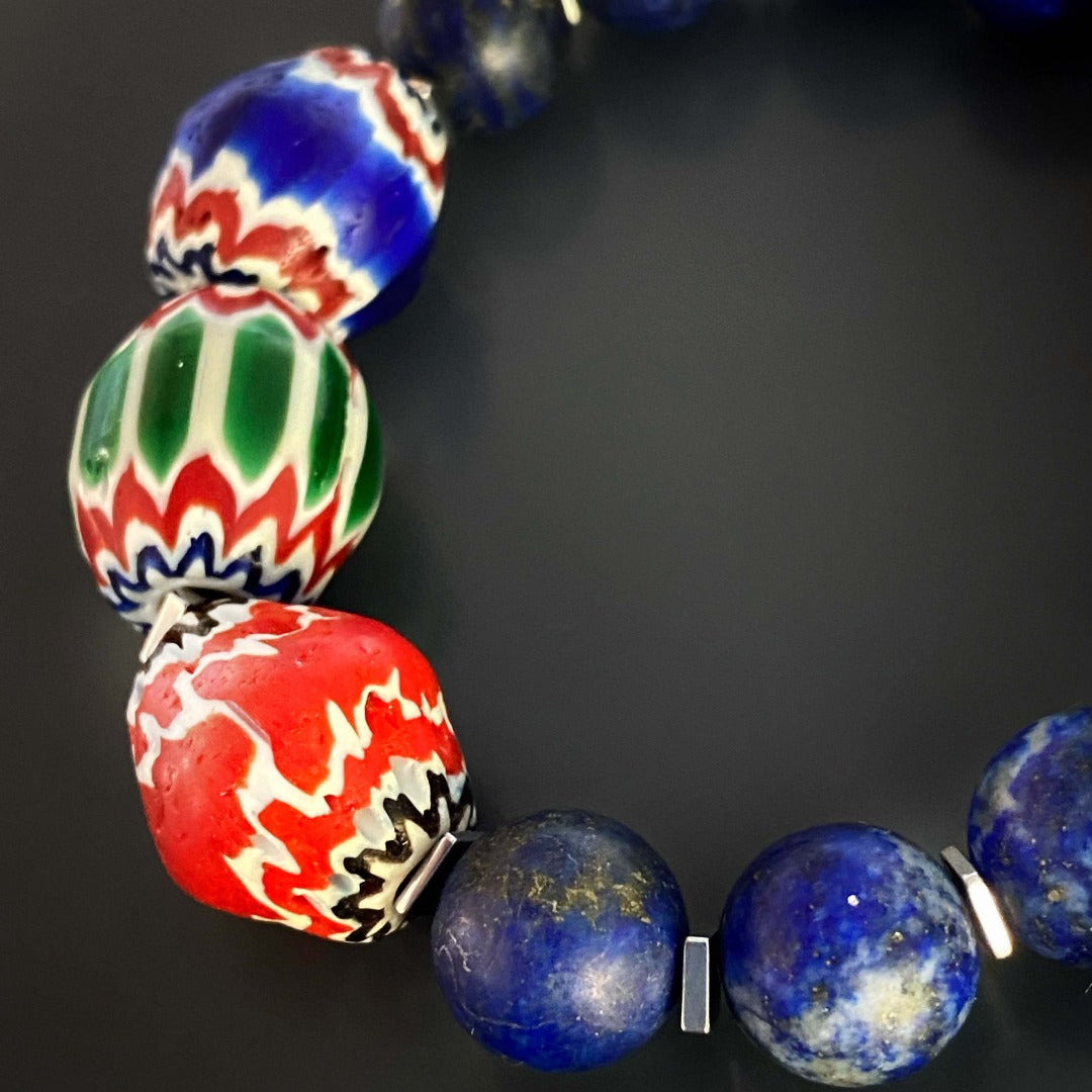 Express your unique style with the Lapis Lazuli Nepal Bracelet.