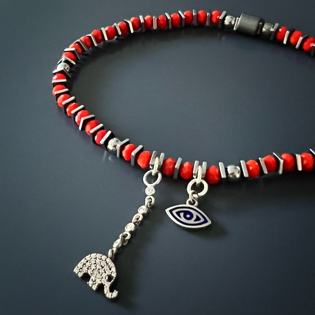 Adorn your ankle with the Lucky Elephant Anklet, a symbol of unity, loyalty, and good luck.