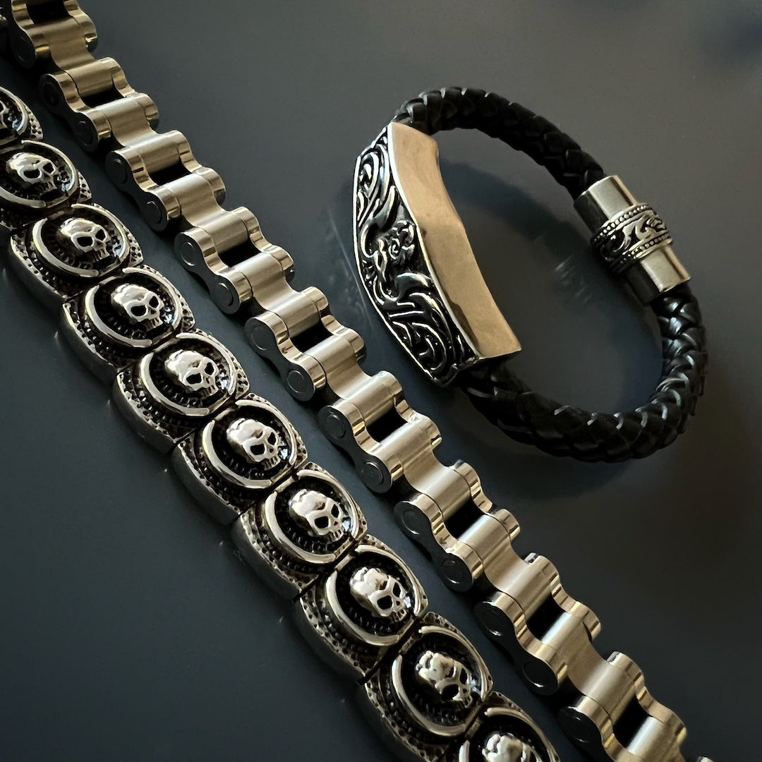 Show off your unique sense of fashion with this handmade leather bracelet.