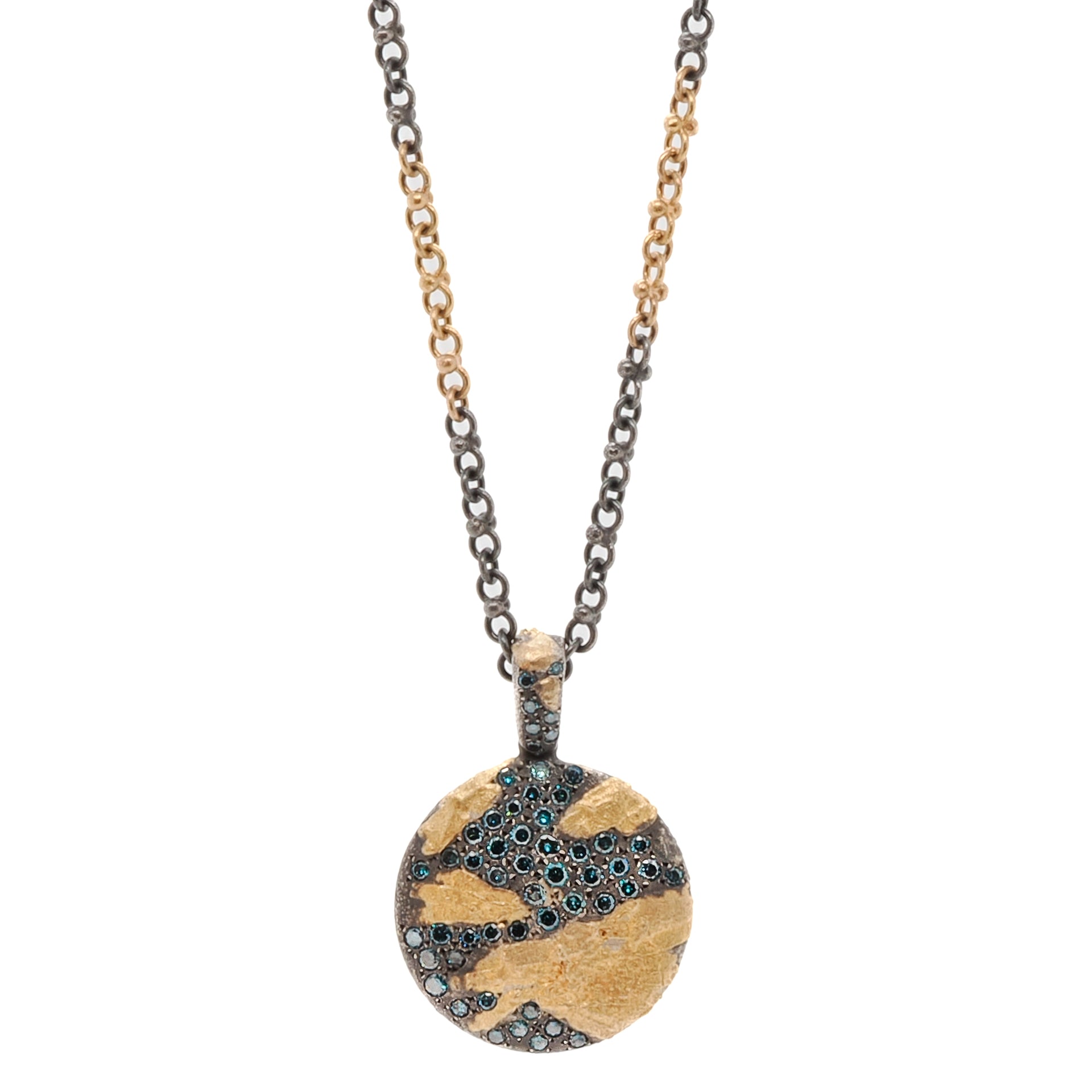 Nature Round Necklace, a captivating and one-of-a-kind accessory handcrafted by Ebru Jewelry in their New York atelier.