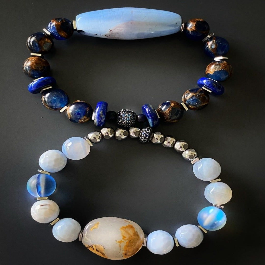 Feel the harmonizing energy of the Ocean Inner Peace Bracelet Set, a wearable reminder of peace and balance.