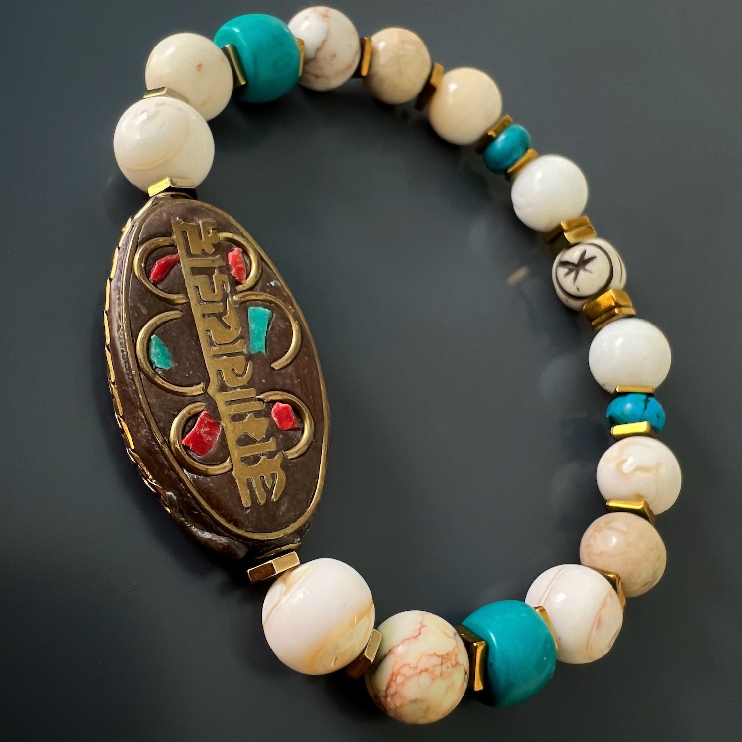 The Om Mani Padme Hum Nepal Bracelet combines beauty and spirituality, making it a unique and meaningful piece of jewelry.