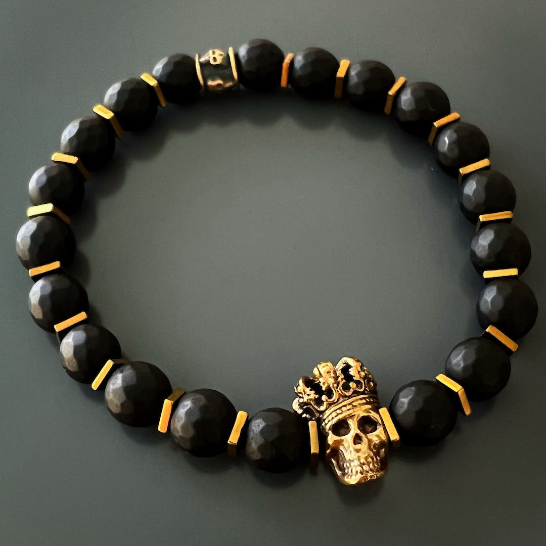 Mystic Charm - Bronze King Skull and Crown.
