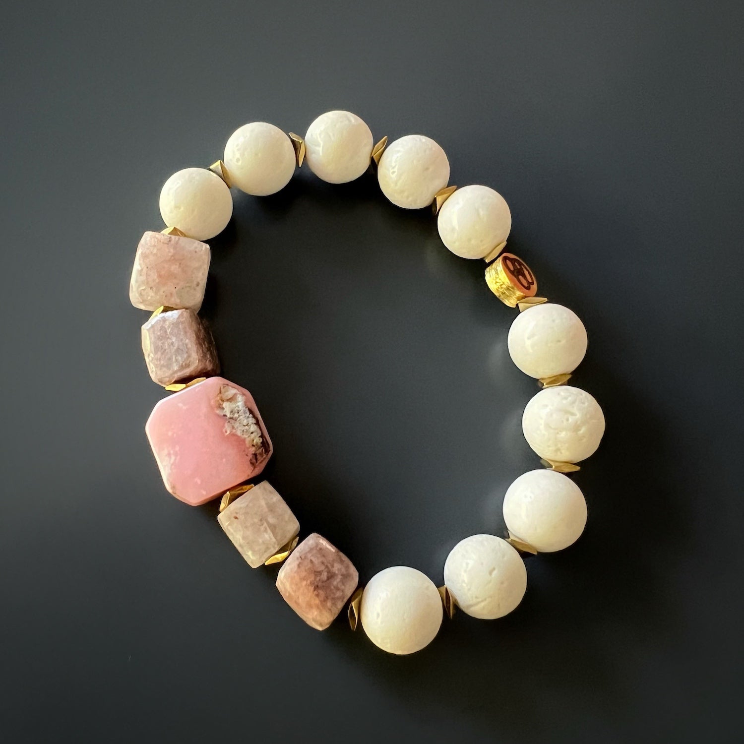 Discover the beauty and uniqueness of the Pink Quartz Balance Bracelet, a one-of-a-kind piece designed to enhance your well-being.